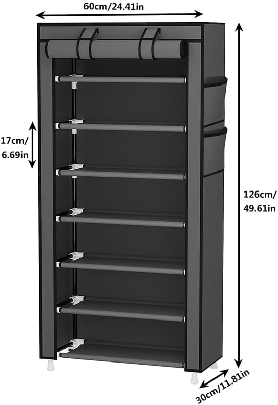 Calmootey 7 Tier Shoe Rack Organizer, Portable Shoe Shelf - Image 3