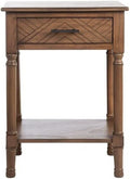 SAFAVIEH Home Collection Peyton Brown 1-Drawer Lower Shelf Accent Table ACC5704C by SAFAVIEH