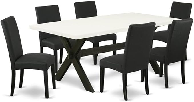 East West Furniture X627DR124-7 7 Piece Dining Room Furniture Set Consist of a by EastWestFurniture