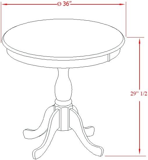East West Furniture AMAB5-BCH-06 5 Piece Dining Set Includes a Round Kitchen - Image 10