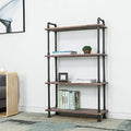 Industrial Bookcase, Solid Pine Open Wood Shelves, Rustic Modern Industrial by WGX+Design+For+You