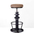 Industrial Bar Stools-Swivel Pu Seat-Vintage Kitchen Island Stool-Counter Bar by BOKKOLIK