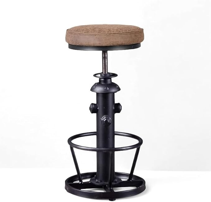 Industrial Bar Stools-Swivel Pu Seat-Vintage Kitchen Island Stool-Counter Bar by BOKKOLIK