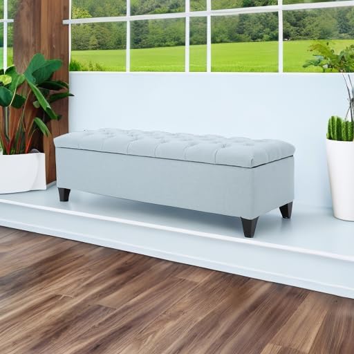 Christopher Knight Home Ottilie Fabric Storage Ottoman, Light Sky, Dimensions: - Image 5