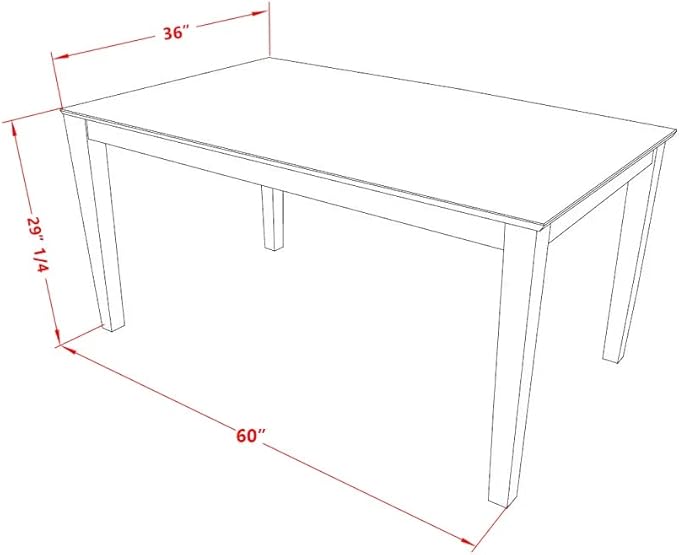 East West Furniture CAAD5C-LWH-LC 5 Piece Kitchen Table Set - Image 7