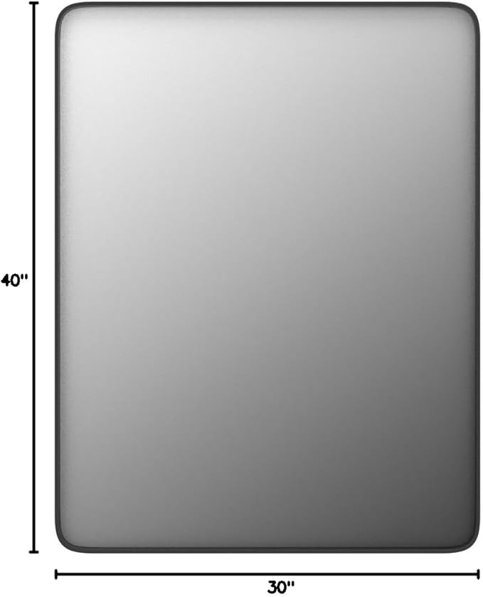 40x30 Inch Black Framed Bathroom Mirror - Image 8