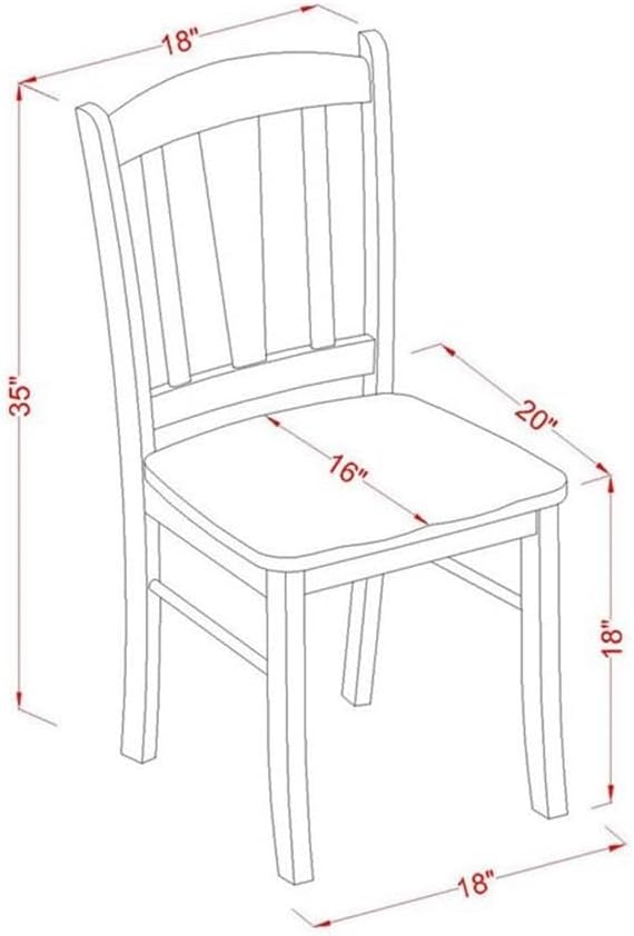 East West Furniture HLDL5-MAH-W 5 Piece Kitchen Table Set - Image 3