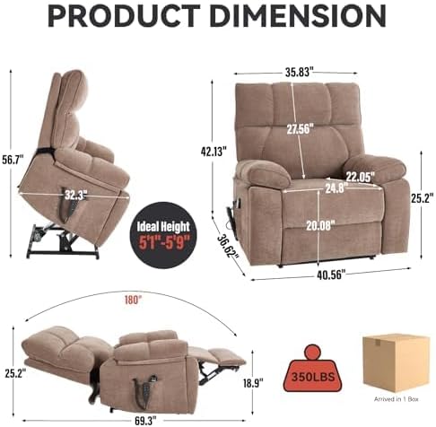 Dual Motor Power Lift Recliner Chair, 8 Positions Vibration Massage Recliner - Image 2