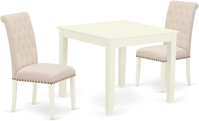 East West Furniture OXBR3-LWH-02 3 Piece Dining Room Furniture Set Contains a by EastWestFurniture