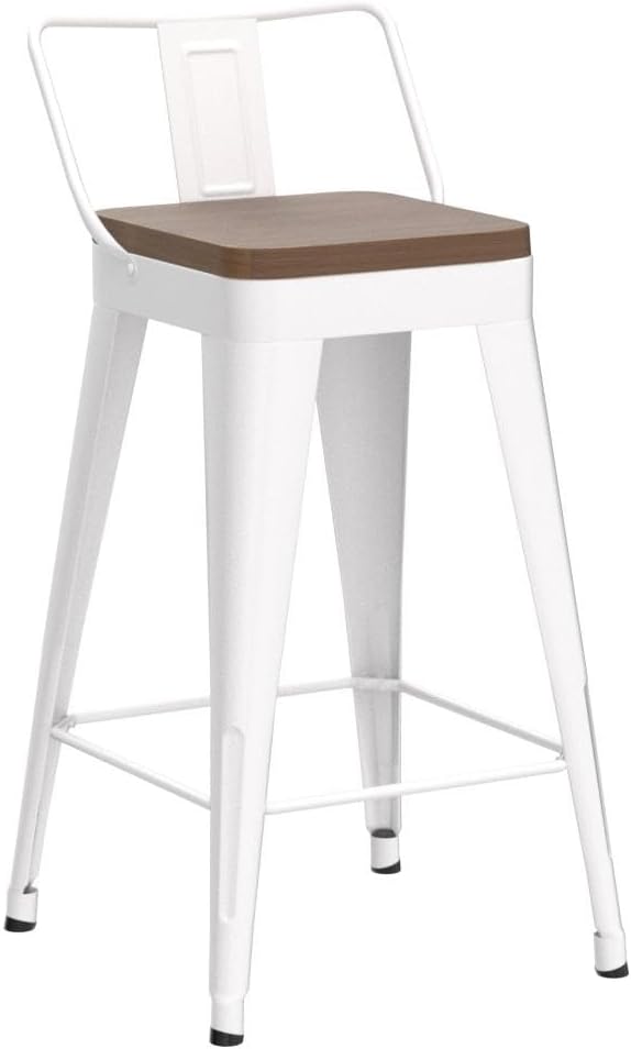 WENTMENT Bar Stools Set of 4 Counter Height Metal Barstools - Image 4