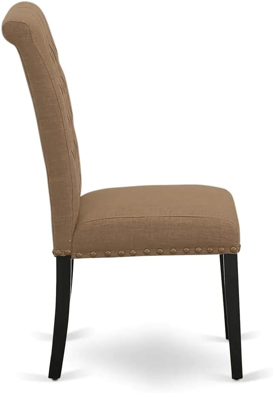 East West Furniture AMBR3-BCH-17 3 Piece Dining Table Set Contains a Round - Image 7