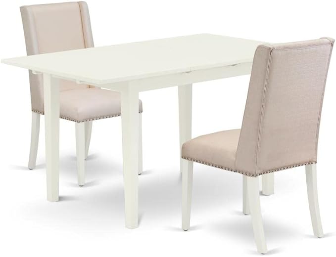 East West Furniture NOFL3-LWH-01 3 Piece Dinette Set by EastWestFurniture
