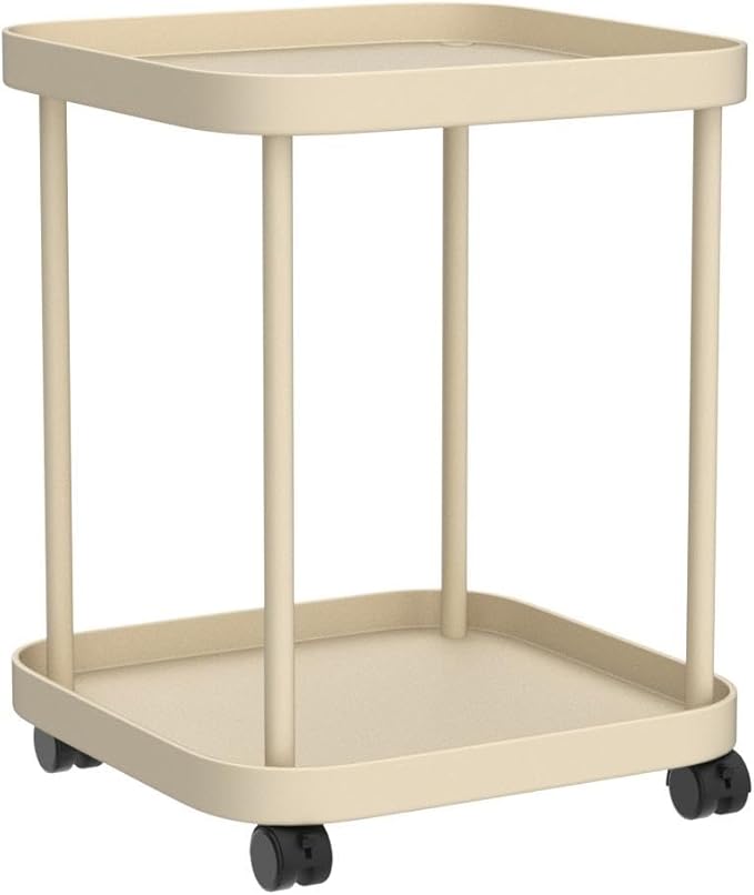 Side Table with Wheels, End Table Living Room Plastic Mobile Sofa Side Table - Image 5