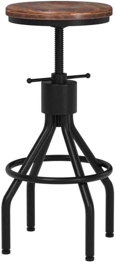 Diwhy Industrial Vintage Kitchen Counter Height Adjustable Bar Stool, Farmhouse - Image 4