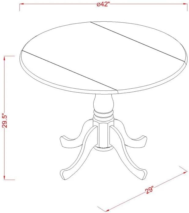 East West Furniture DLEL5-AWA-05 5 Piece Dinette Set - Image 3