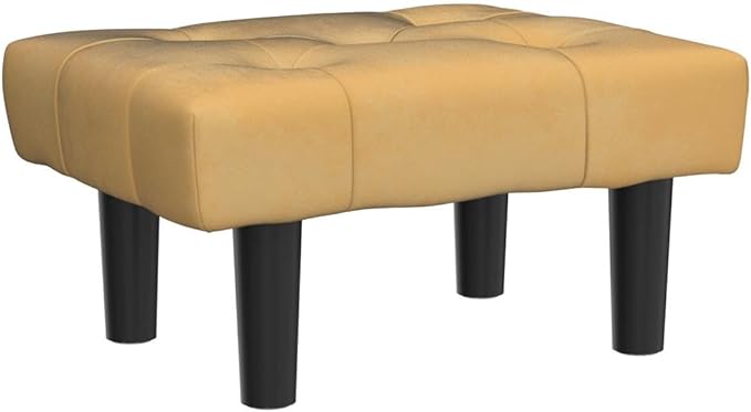 HOUCHICS Small Footstool Ottoman, Velvet Soft Footrest Ottoman - Image 4