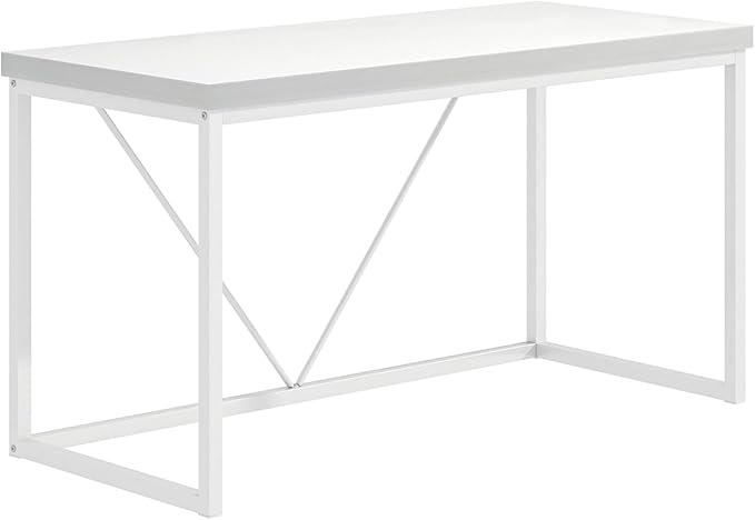 EXCEFUR White Computer Desk, Modern Home Office Desk, Small Wood Study Writing - Image 9