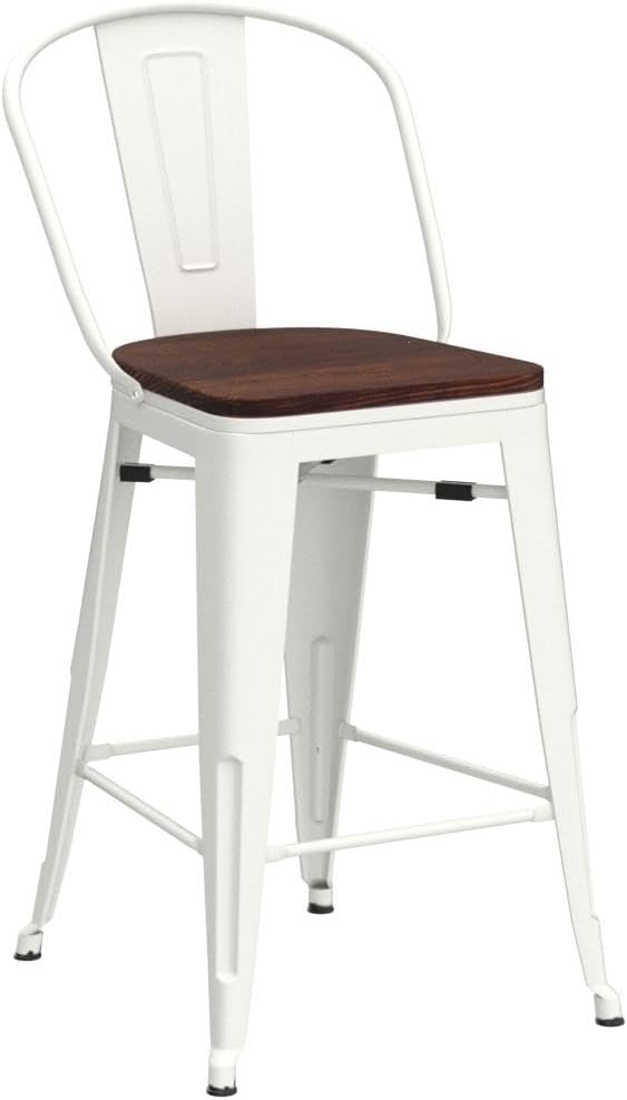 Changjie Furniture 24 Inches Metal Barstools Set of 4 Counter Height Bar Stools - Image 5