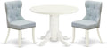East West Furniture SHSI3-WHI-15 3 Piece Dining Room Table Set Contains a Round by EastWestFurniture