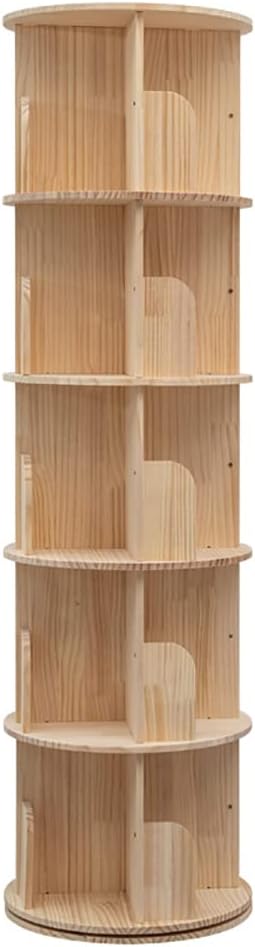 Rotating Bookshelf, 360 Display 5 Tier Floor Standing Bookcase Storage Rack by BearQiaqia