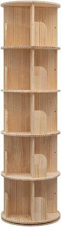 Rotating Bookshelf, 360 Display 5 Tier Floor Standing Bookcase Storage Rack by BearQiaqia