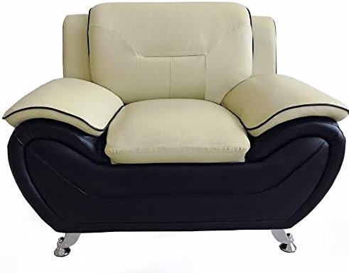 Container Furniture Direct Michael Sofa and Chair Set, Camel/Black - Image 2
