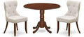 East West Furniture DLSI3-MAH-35 3 Piece Kitchen Table Set Contains a Round by EastWestFurniture