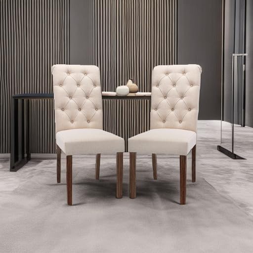 COLAMY Tufted Upholstered Dining Chairs Set of 2, Accent Parsons Chairs - Image 6