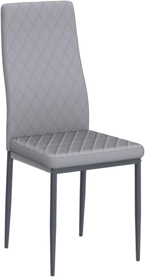 JT Modern Minimalist Dining Chair Fireproof Leather Sprayed Metal Pipe Diamond - Image 4