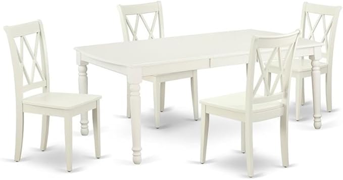 East West Furniture DOCL5-LWH-W 5 Piece Dining Table Set by EastWestFurniture