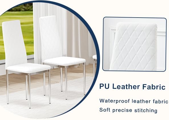 JT Modern Minimalist Dining Chair Fireproof Leather Sprayed Metal Pipe Diamond - Image 4