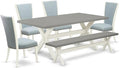 East West Furniture X097VE215-6 6 Piece Kitchen Table Set Contains a Rectangle by EastWestFurniture