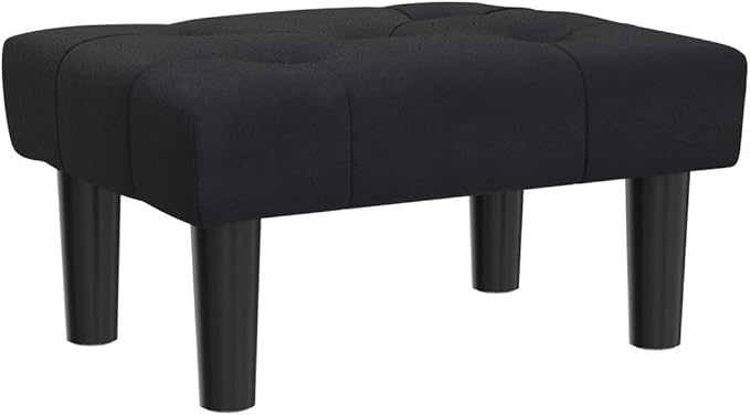 HOUCHICS Small Footstool Ottoman, Velvet Soft Footrest Ottoman - Image 4