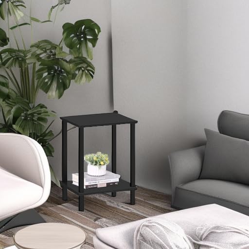 TUTOTAK End Table, Side Table, Nightstand, 2-Tier Storage Shelf, Sofa Side Table - Image 6