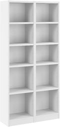 Bush Furniture Universal 17W Narrow 5 Shelf Bookcase in White by BushHome