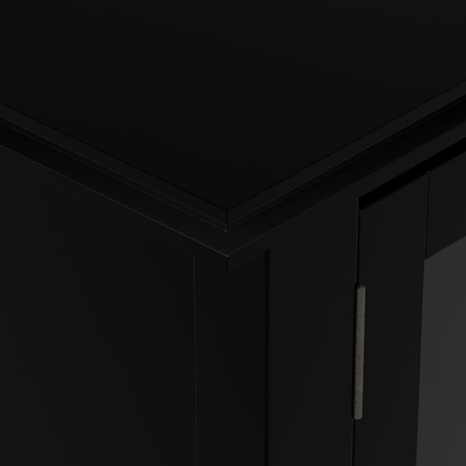 SIMPLIHOME Artisan SOLID WOOD 72 Inch Wide Transitional TV Media Stand in Black - Image 6