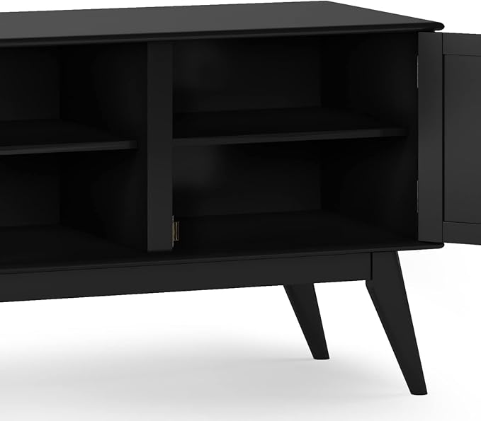 SIMPLIHOME Draper SOLID HARDWOOD 60 inch Wide Mid Century Modern TV Media Stand - Image 8