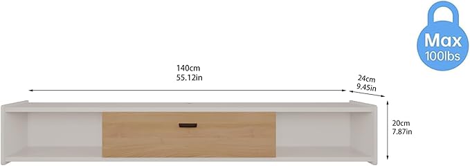 55'' Floating TV Stand, Wall Mounted TV Console, Floating TV Cabinet, Under TV - Image 4