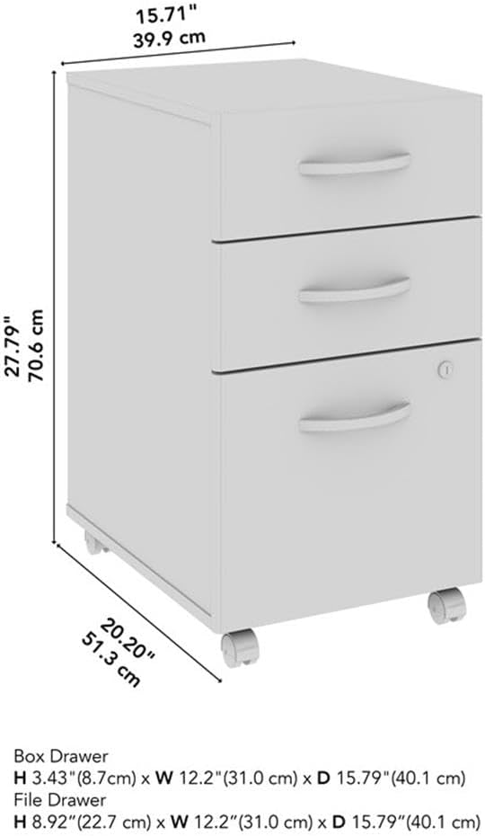 Bush Business Furniture Arrive 3 Drawer Mobile File Cabinet - Image 3