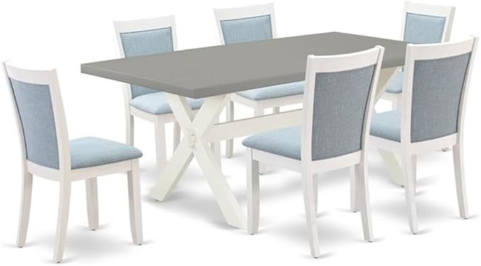 East West Furniture X097MZ015-7 7 Piece Dining Table Set Consist of a Rectangle by EastWestFurniture