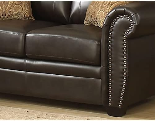 AC Pacific Louis Collection Traditional Upholstered Leather Living Room Piece - Image 2
