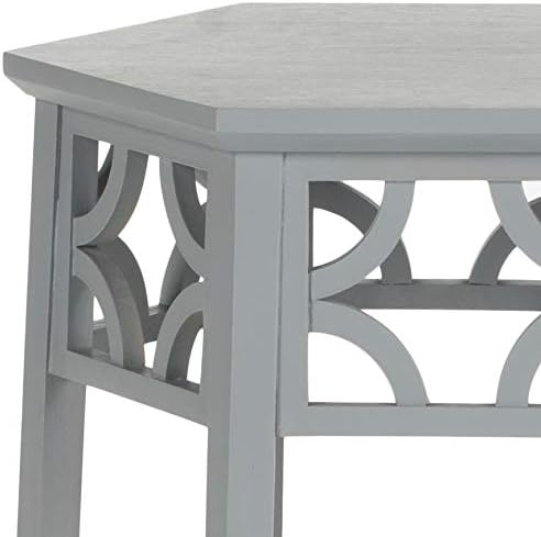 Safavieh American Homes Collection Connor Pearl Blue Grey Hexagon End Table - Image 4