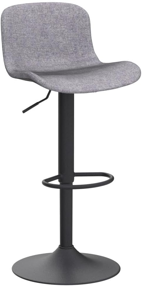 YOUTASTE Fabric Grey Bar Stools Set of 2, Adjustable Counter Height Barstools - Image 5