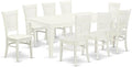 East West Furniture LGVA9-LWH-W 9 Piece Dining Table Set Includes a Rectangle by EastWestFurniture