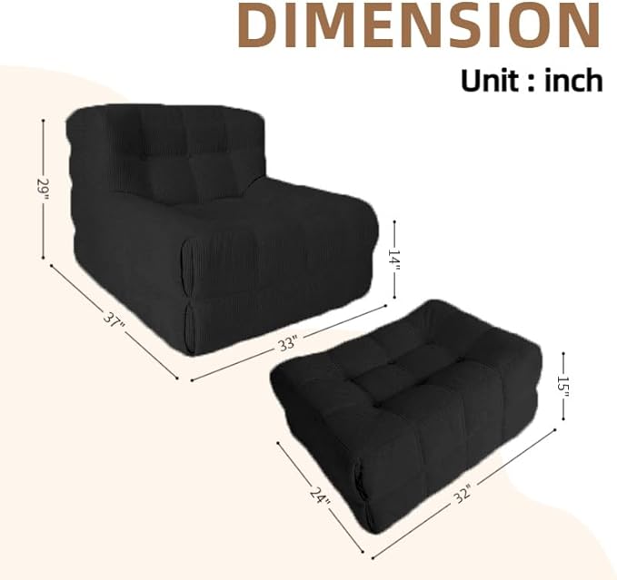 Bean Bag Chair - Memory Foam Bean Bag Chair - Image 3