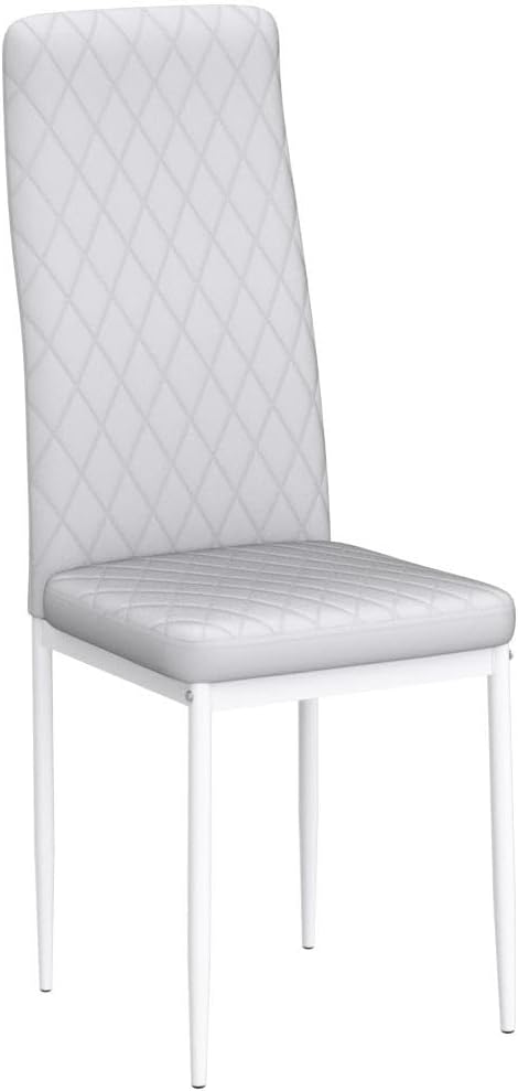JT Modern Minimalist Dining Chair Fireproof Leather Sprayed Metal Pipe Diamond - Image 4