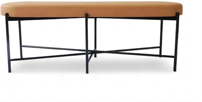 54” upholstered Vegan Leather Accent Ottoman Bench by SORBARIA
