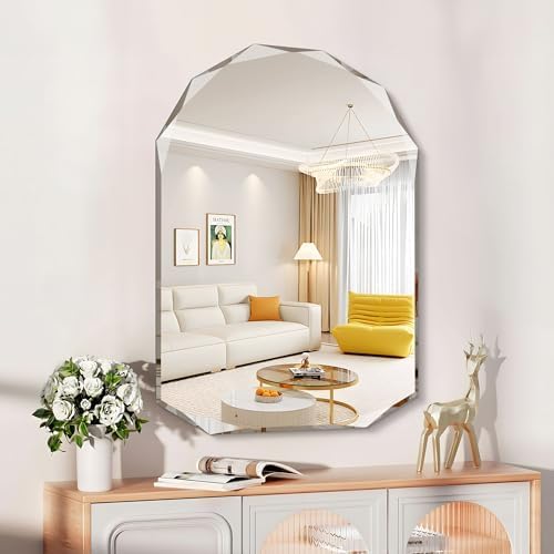 KOCUUY 26"x38" Frameless Mirror, Arched Shape - Image 8