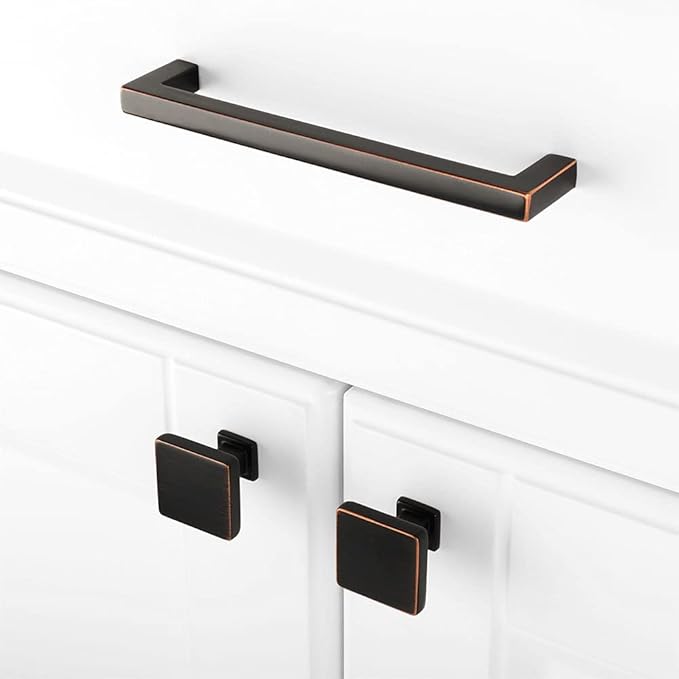 KOOFIZO 30 Pack Oil Rubbed Bronze Cabinet Knobs Bronze Drawer Knobs K08 Square - Image 4