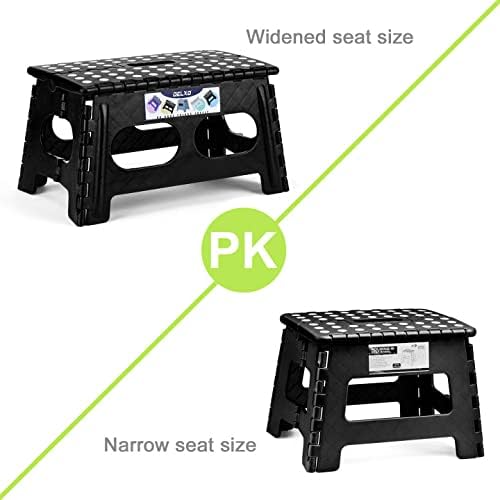 Delxo Folding Step Stool, 15-Inch Extra Wide 9 Inch Height Heavy Duty Stepping - Image 3